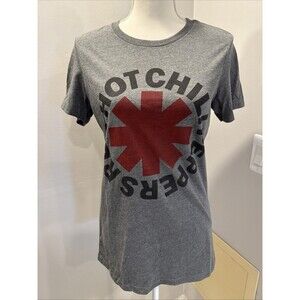 Red Hot Chili Peppers T Shirt logo front Size Youth Large RHCP Grey